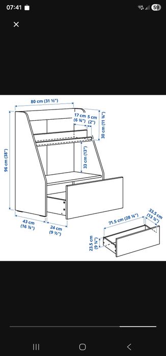 Regał na książki, ikea bergig