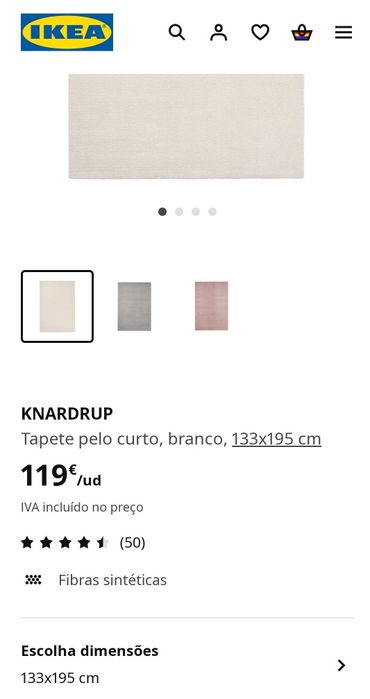 Carpete branca de sala