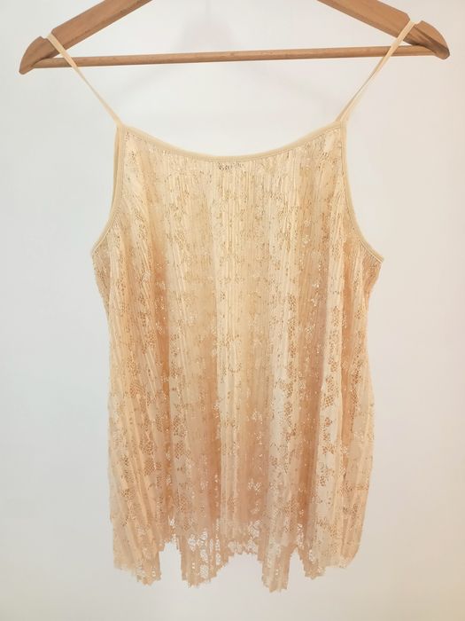 Koronkowy top na ramiączkach Zara r S