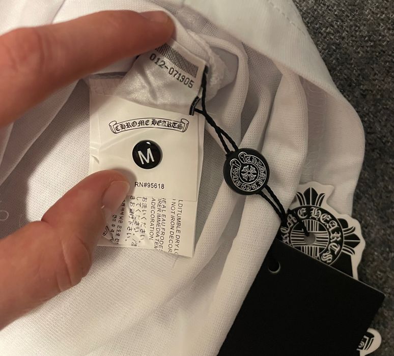 Chrome Hearts Manga Comprida Branca/Azul - Tamanho M