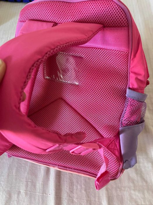 Mochila escolar Miffy rosa e lilás, cerca de 25 x 30 cm