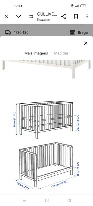 Cama de bebe com colchão