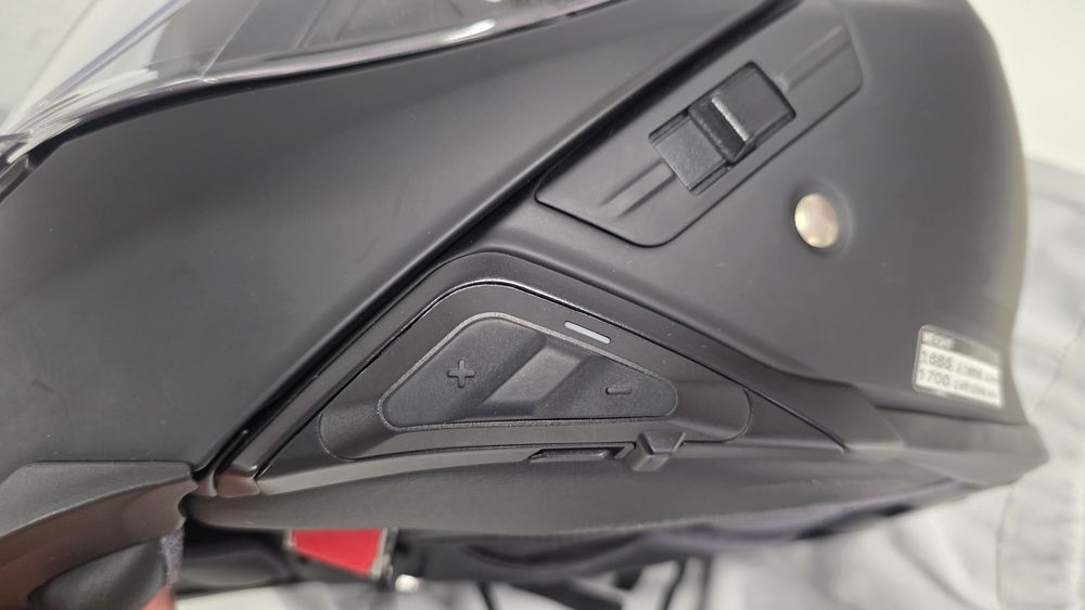 Capacete modular Shoei Neotec II + intercomunicador Sena SLR2 com viseira suplente espelhada