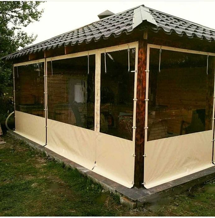 М'які вікна-штори для альтанки