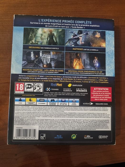 Jogo ps4  Tomb  Raider Rise of the  20 aniversários
