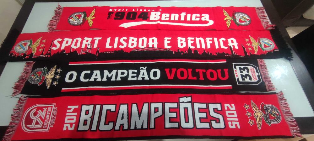 Conjunto de 4 cachecóis Benfica