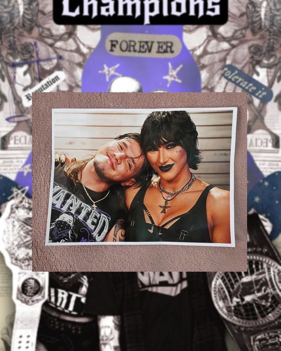 Rhea ripley e Dominik Mysterio wwe polaroid