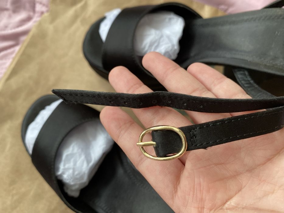 ASOS buty sandały na platformie obcasie na wzór „Versace” r. 38 czarne