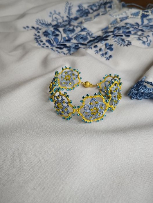 Патріотичний браслет. Прикраса під вишиванку. Подарунок