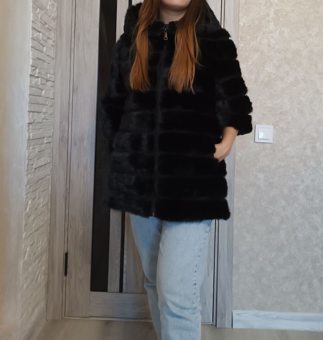 Натуральна норкова шуба-трансформер