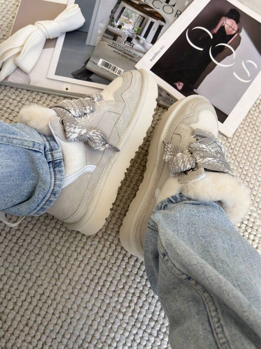 UGG Lowmel Grey | Сірі уггі ловмел на хутрі