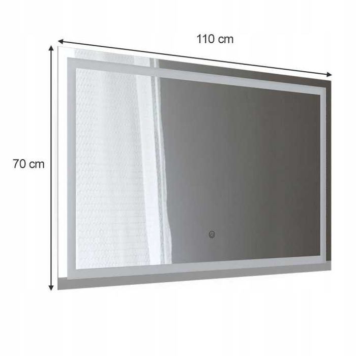 Lustro łazienkowe LED Vicco Viola 110x70 cm prostokątne