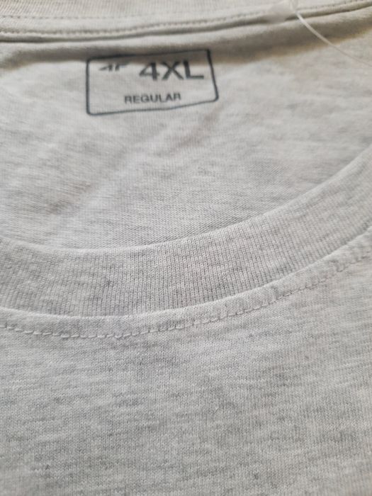 Jasnoszara markowa koszulka męska 4F rozm. 4XL