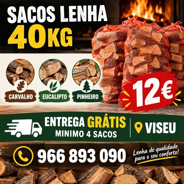 Sacos lenha 35 a 40 kg