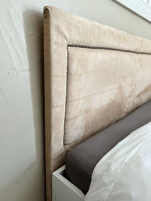 Cabeceira de cama bege/creme 160cm
