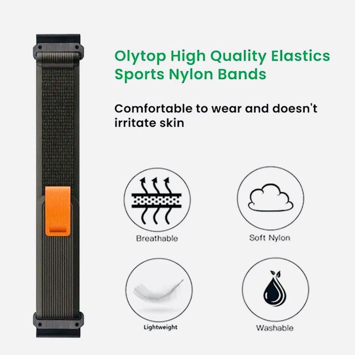 Ремінець нейлоновий QuickFit 22mm 26mm липучка на Гармін