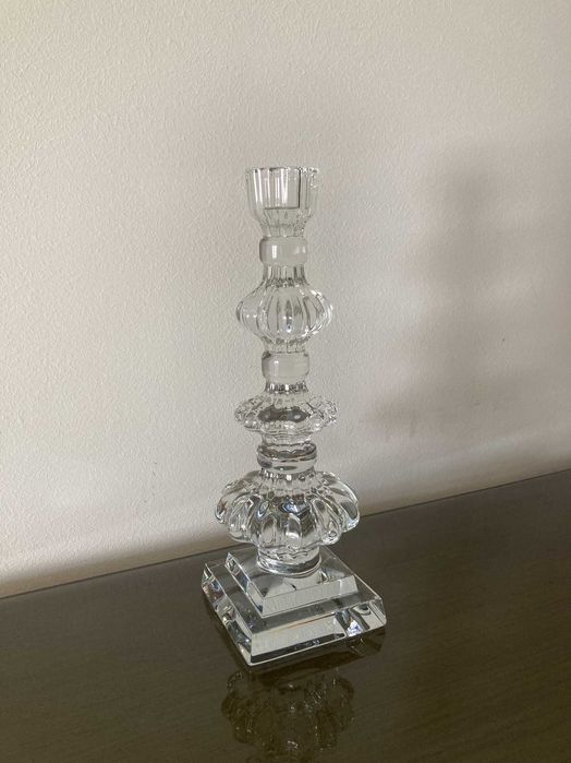 Castiçal em cristal marca Vista Alegre sem uso