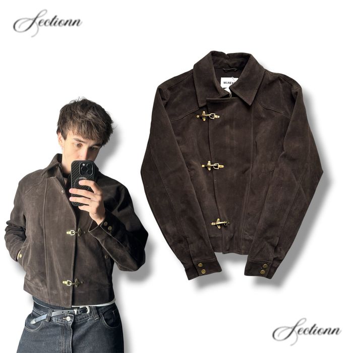 Assymetric Fireman crop clasp archive suede jacket no faith studious зара бершка y2k sk8 old money коричнева замшева куртка з застібками