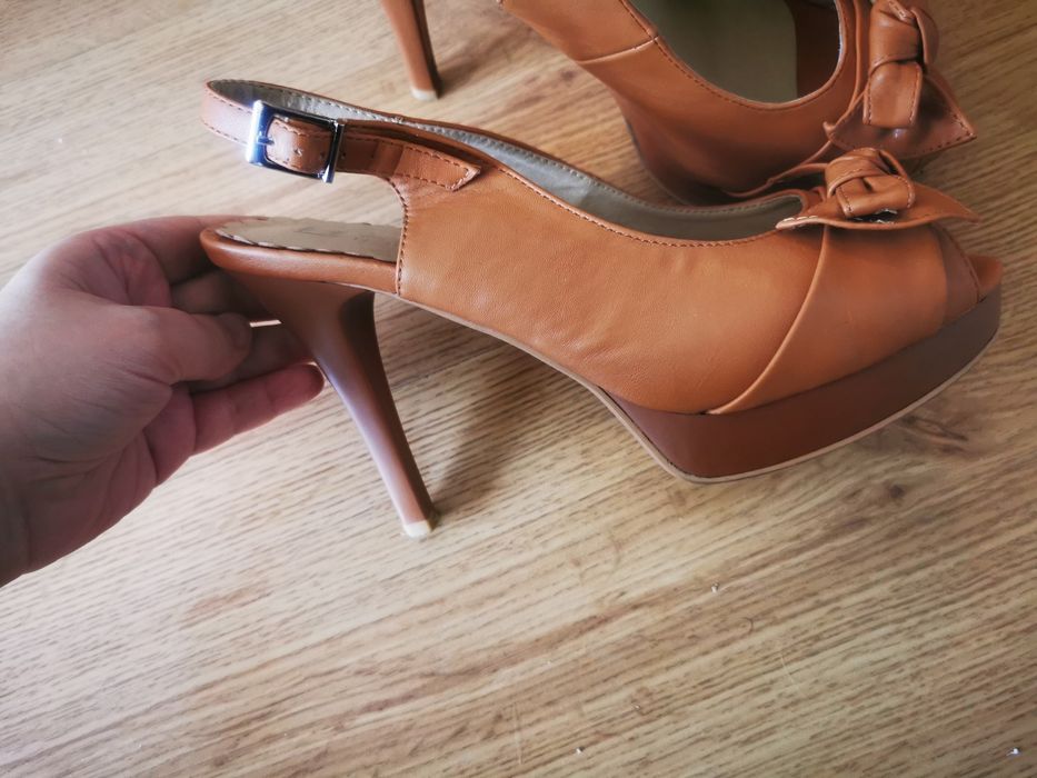 Buty Szpilki Platforma 38 Skóra