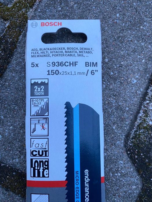 Zestaw brzeszczotów do piły szablastej S 936 CHF Bosch 5 szt.