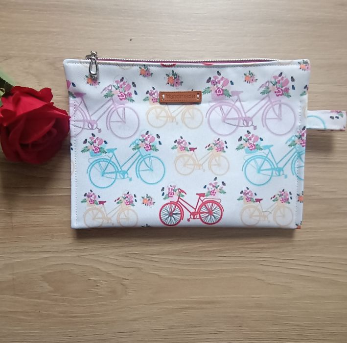 Kosmetyczka organizer kolorowe rowery handmade rękodzieło