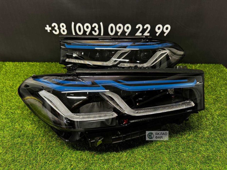 Передні фари BMW 5 G30 2020-2023 LCI SHADOW LASER Фара БМВ 5 Г30 рест чорний лазер Європа - Гарантія 3 місяці, trade in, встановлення
