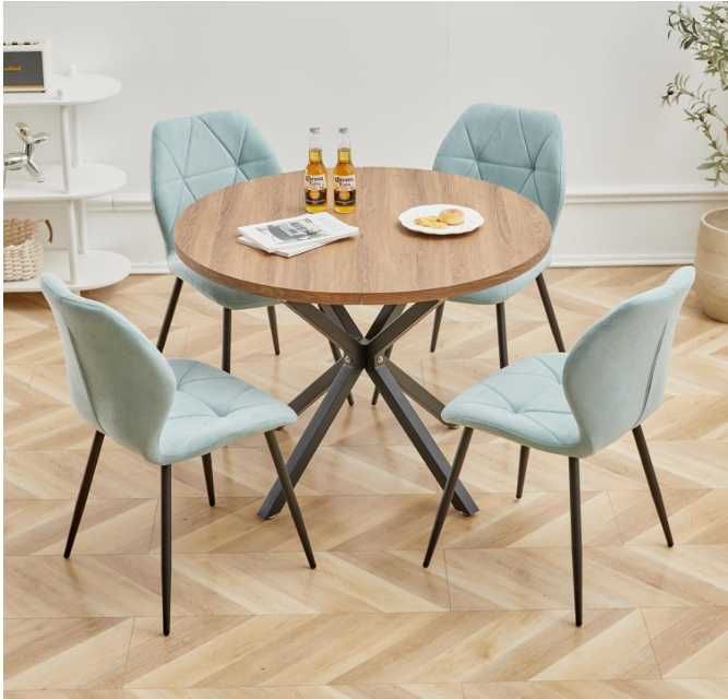 Mesa e cadeiras de sala de jantar, mesa de jantar redonda - NOVO