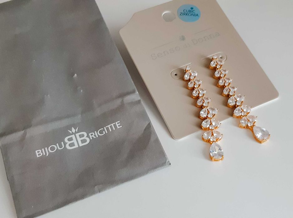 Pozłacane kolczyki z cyrkoniami BijouBrigitte