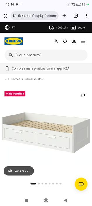 Cama com duas gavetas e extensível para colchão casal