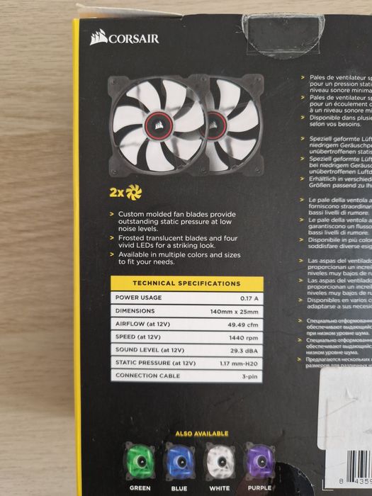 Ventoinhas Corsair SP140 LED64585688718723121