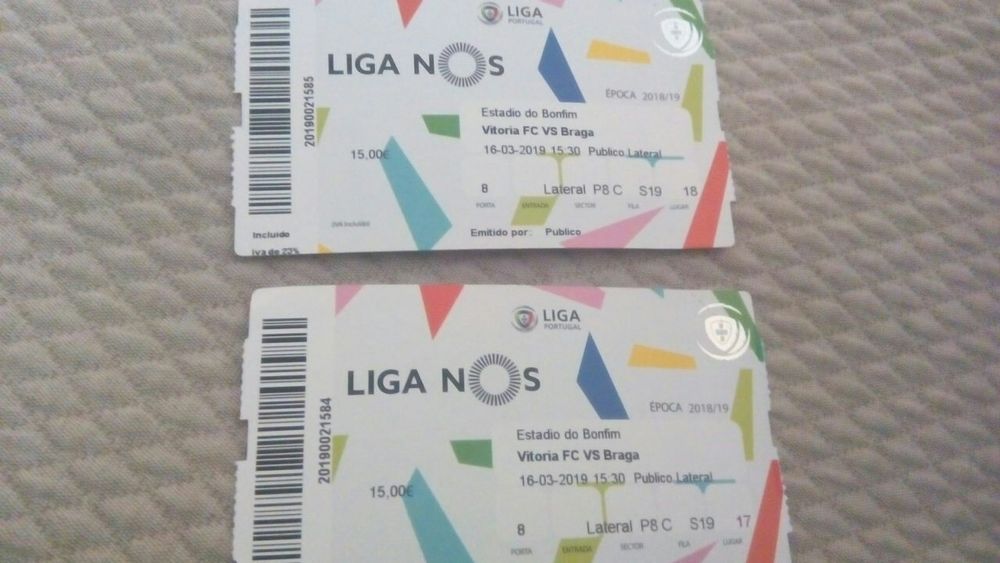 Bilhetes VFC - Braga ( Epoca 18/19) coleção