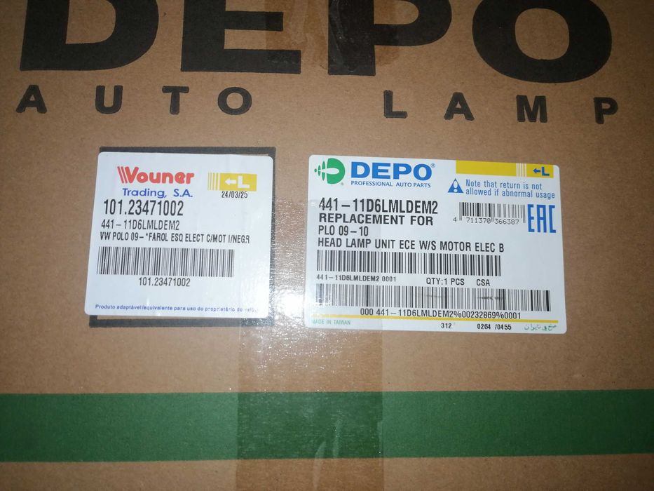 Farol ótica esquerdo vw polo