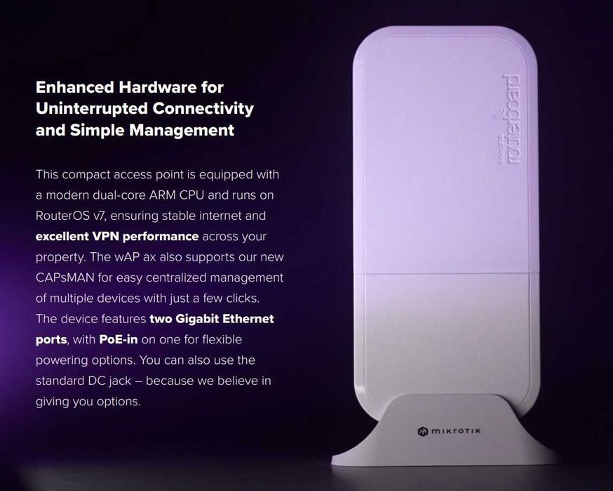 Новая Гигабит всепогодная 5 ГГц wifi точка доступа Mikrotik Wap ax