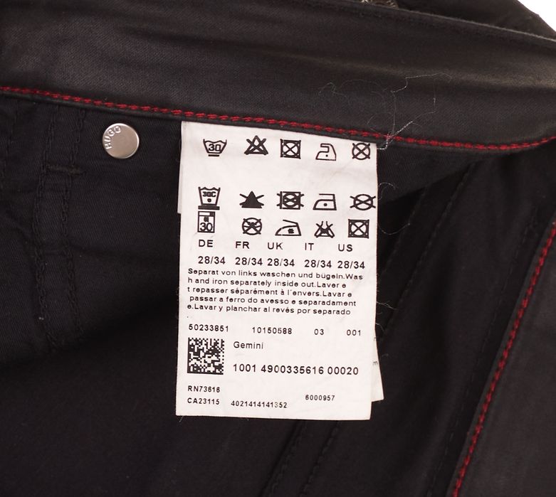 Spodnie Hugo Boss W28 L34 Damskie Slim Wet Look Black Czarne Woskowane