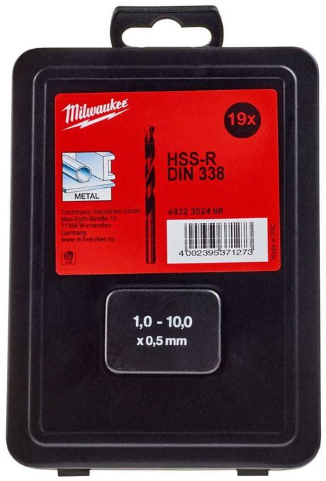Набір свердл по металу DIN338 HSS-R Milwaukee 19 шт / 25 шт