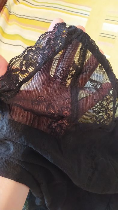 Ажурный черный бодик