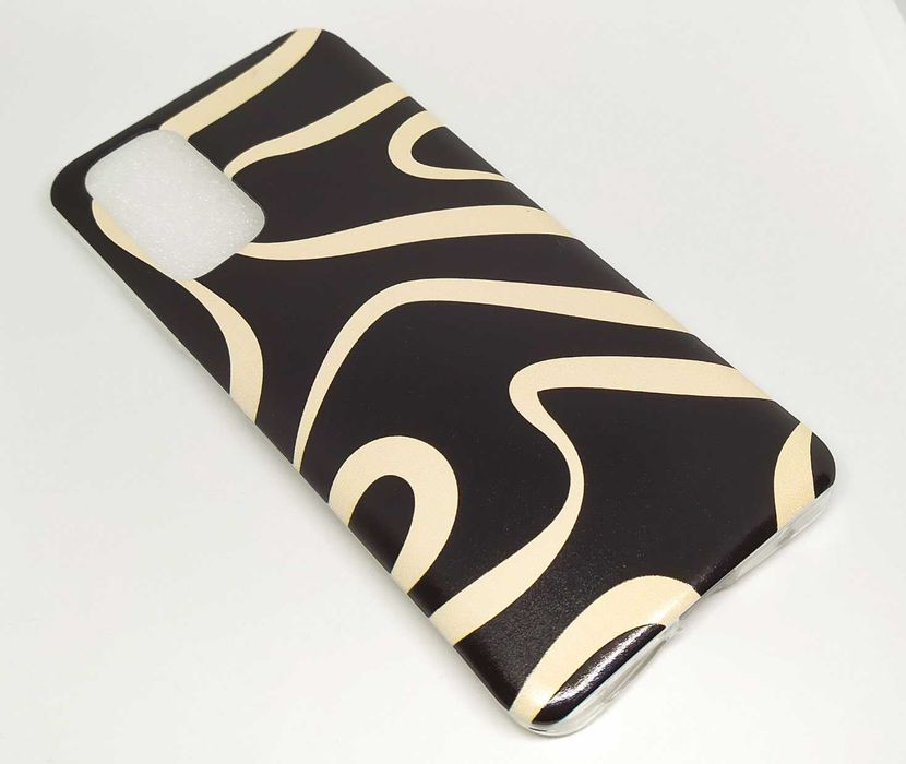 Capas silicone linhas abstratas preto para telemóveis Samsung