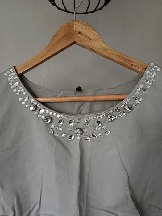 Sukienka Benetton L 40 szara święta sylwester