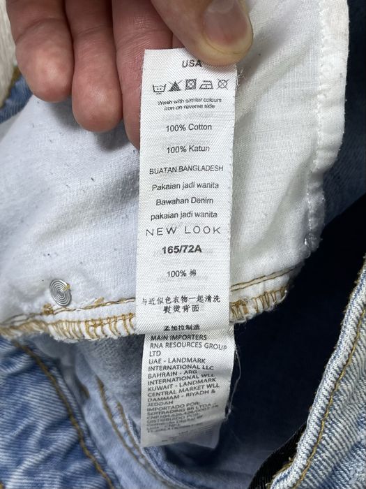 New look denim шорты 38 S-M размер женские джинсовые голубые с принтом