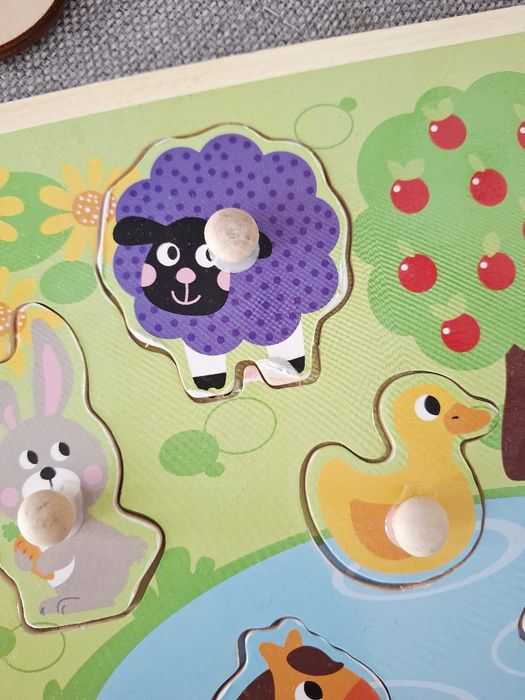 Układanka drewniana dla dzieci zwierzęta puzzle