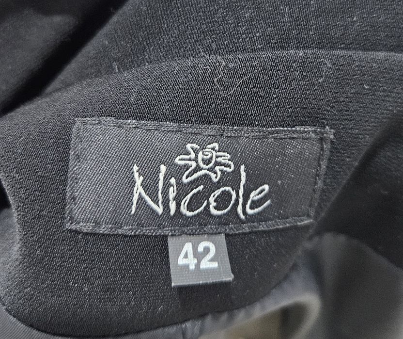 Czarny klasyczny prosty żakiet marynarka Nicole 42 L-xl