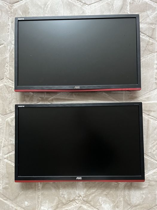 2x Monitor AOC + 2x wieszak 75hz 1ms