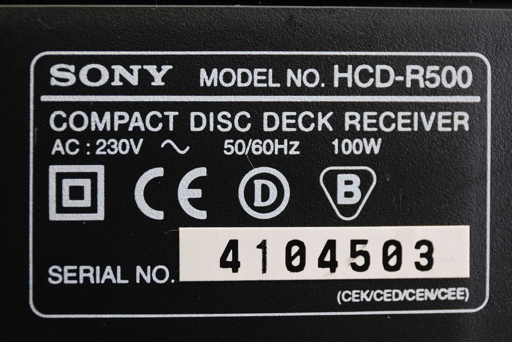 Sony   HCD - R500  receiver