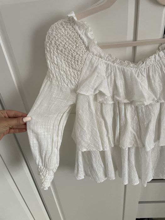 Biała bluzka boho Zara hiszpanka s/36