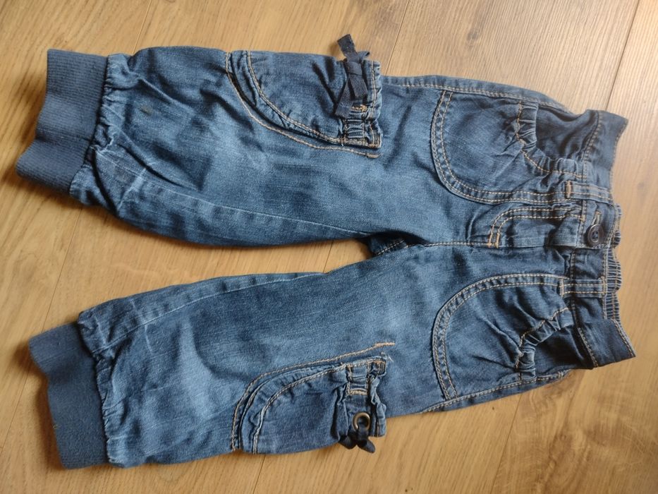 Spodnie jeansowe bojówki r.86