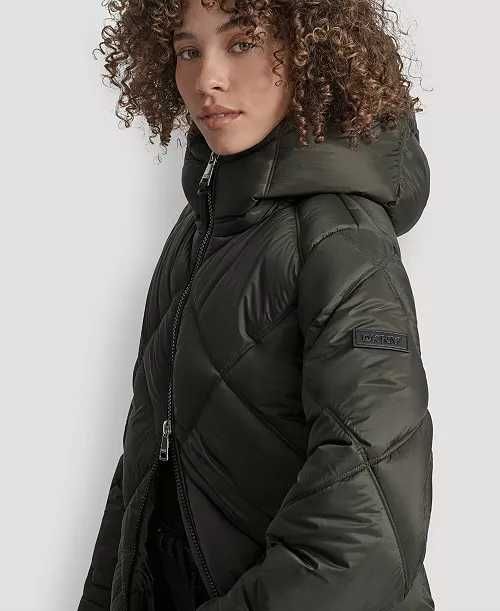 Пальто-пуховик DKNY Diamond Quilted Hooded Puffer Coat S та L