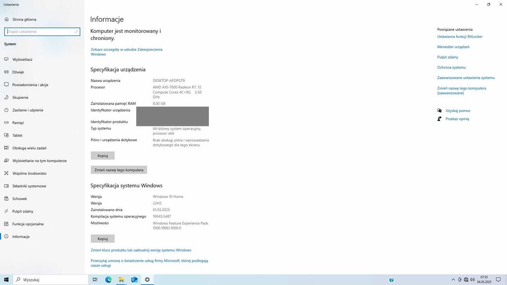 Mini komputer HP AMD 4x 3,4GHz ssd dvdrw czytnik 3w1 wifi win 10