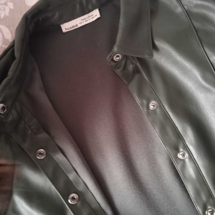 Dark Green Dress Imitating Leather S