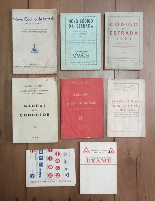 Antigos livros de Legislação Rodoviária Portuguesa