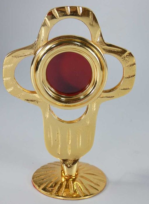 RELIKWIARZ mosiądz 15,5 cm krzyż